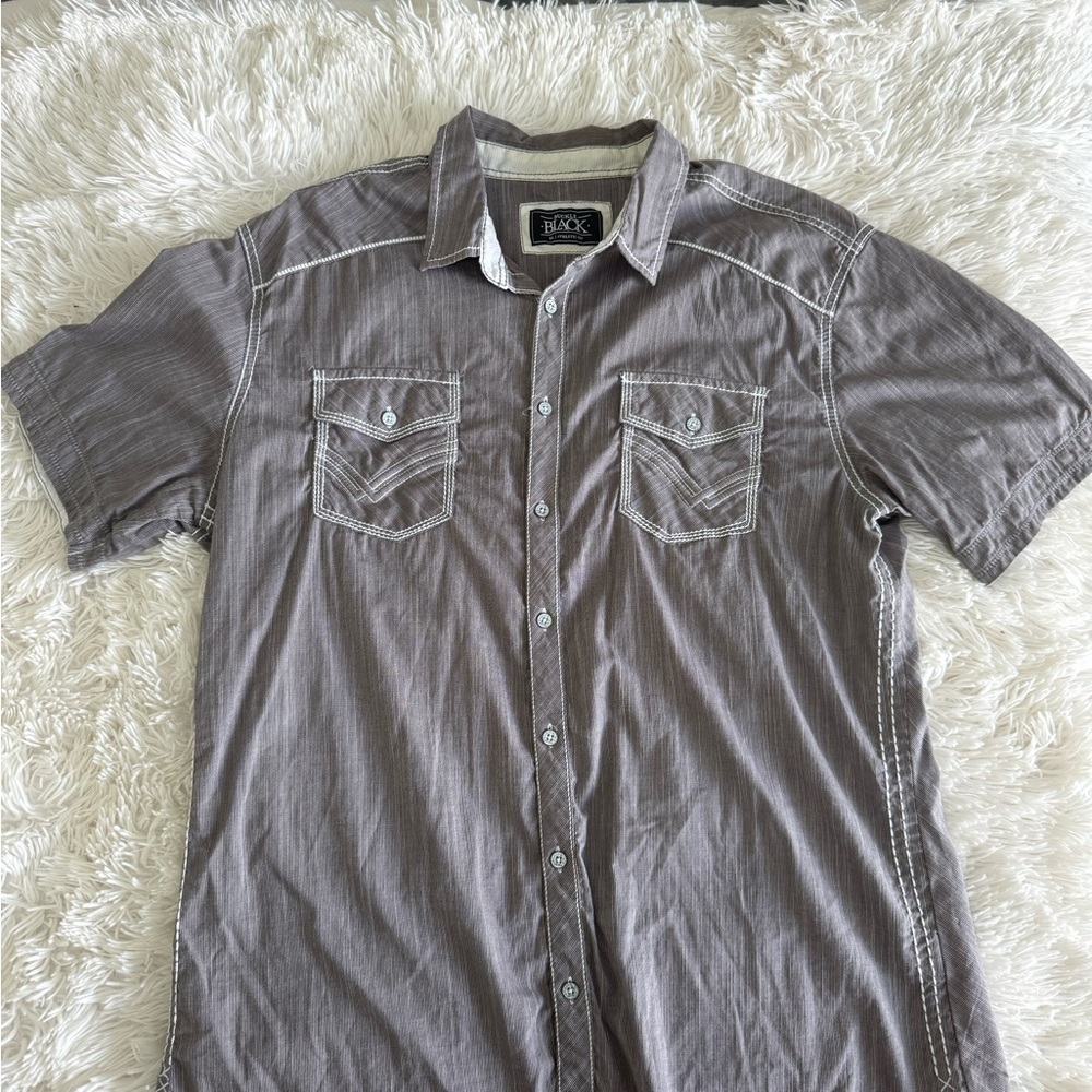 Buckle Men's Casual Gray Button Down Shirt